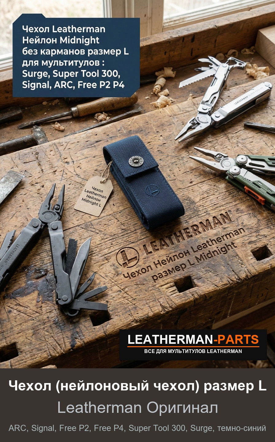 Чехол (нейлоновый чехол) размер L для мультитула Leatherman ARC, Signal, Free P2, Free P4, Super Tool 300, Surge, темно-синий